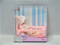 33406 - 5 inch doll with expressions & bed